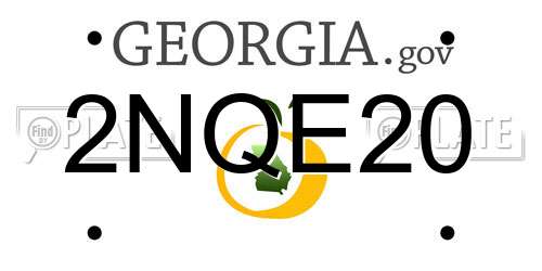 2NQE20 Georgia License Plate