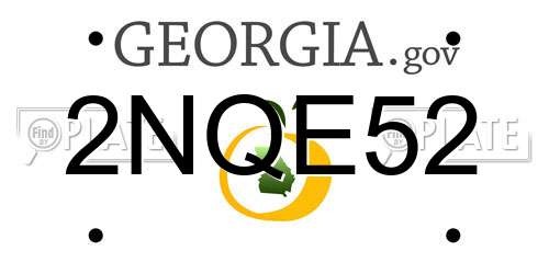2NQE52 Georgia License Plate