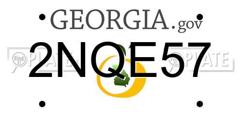 2NQE57 Georgia License Plate