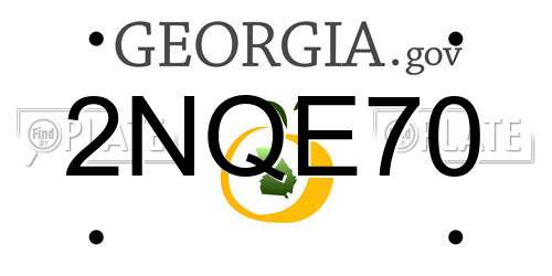 2NQE70 Georgia License Plate