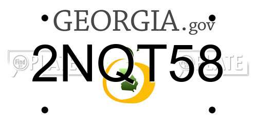 2NQT58 Georgia License Plate