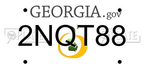 2NQT88 Georgia License Plate