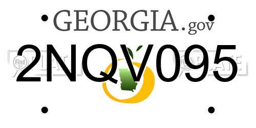2NQV095 Georgia License Plate