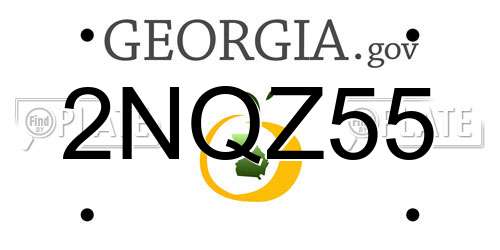 2NQZ55 Georgia License Plate