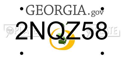 2NQZ58 Georgia License Plate