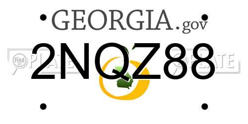 2NQZ88 Georgia License Plate