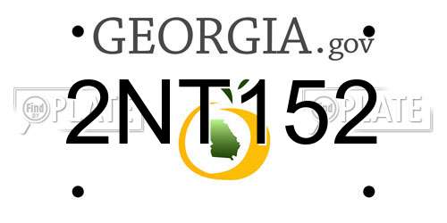 2NT152 Georgia License Plate