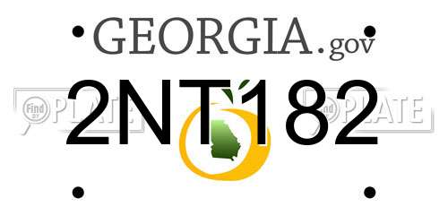2NT182 Georgia License Plate