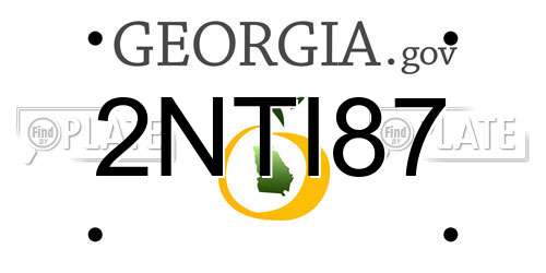 2NTI87 Georgia License Plate