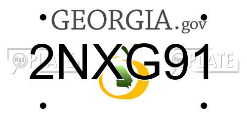 2NXG91 Georgia License Plate