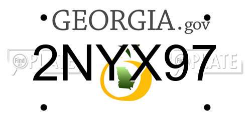 2NYX97 Georgia License Plate