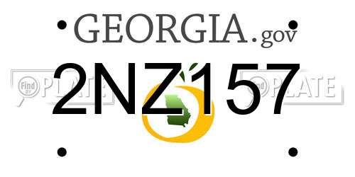2NZ157 Georgia License Plate