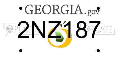 2NZ187 Georgia License Plate