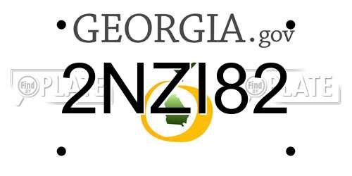 2NZI82 Georgia License Plate