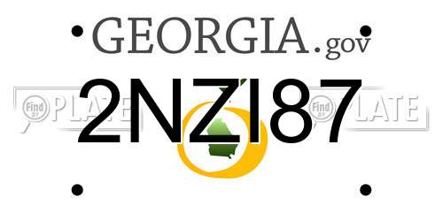 2NZI87 Georgia License Plate