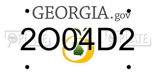 2O04D2 Georgia License Plate