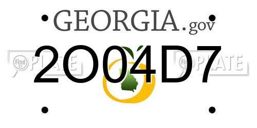 2O04D7 Georgia License Plate