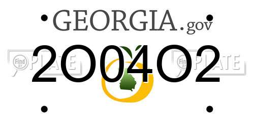 2O04O2 Georgia License Plate