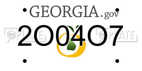 2O04O7 Georgia License Plate