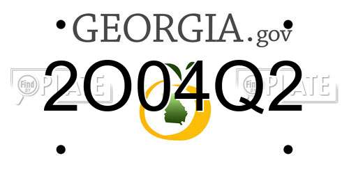 2O04Q2 Georgia License Plate