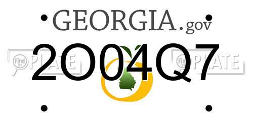 2O04Q7 Georgia License Plate
