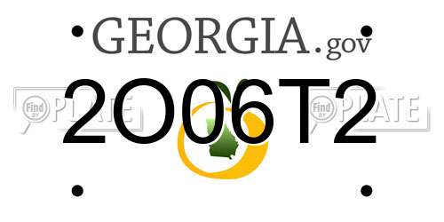 2O06T2 Georgia License Plate