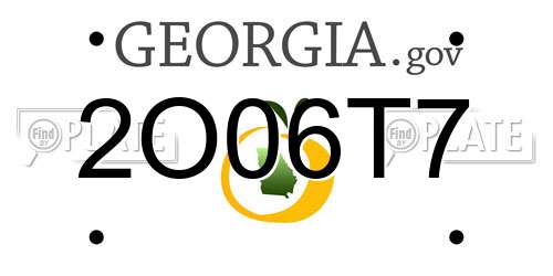 2O06T7 Georgia License Plate