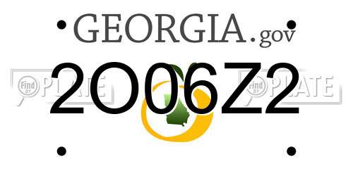 2O06Z2 Georgia License Plate