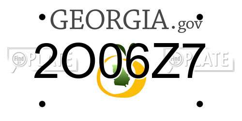 2O06Z7 Georgia License Plate