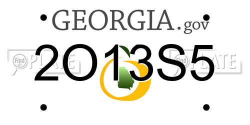 2O13S5 Georgia License Plate