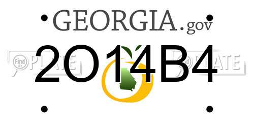 2O14B4 Georgia License Plate