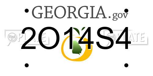 2O14S4 Georgia License Plate