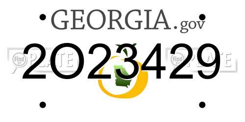 2O23429 Georgia License Plate