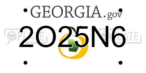 2O25N6 Georgia License Plate