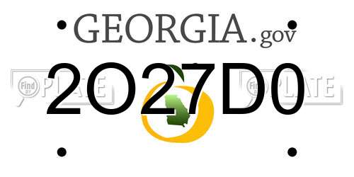 2O27D0 Georgia License Plate