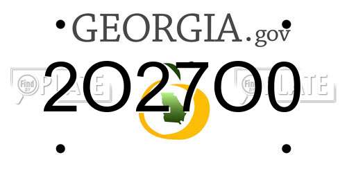 2O27O0 Georgia License Plate