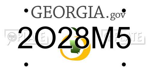 2O28M5 Georgia License Plate