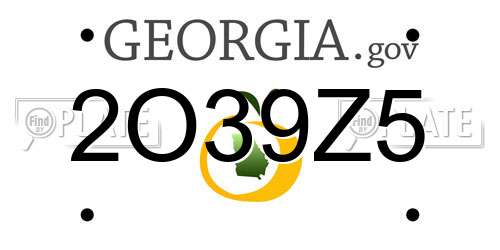 2O39Z5 Georgia License Plate