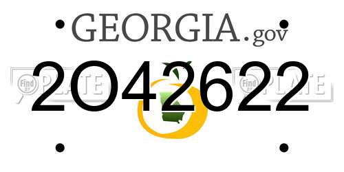 2O42622 Georgia License Plate