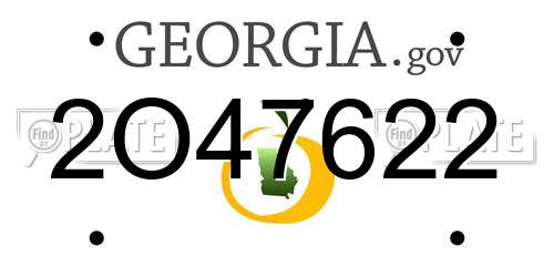 2O47622 Georgia License Plate