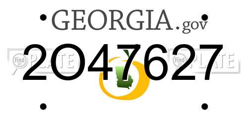 2O47627 Georgia License Plate