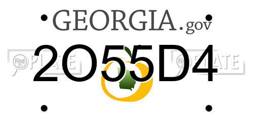 2O55D4 Georgia License Plate