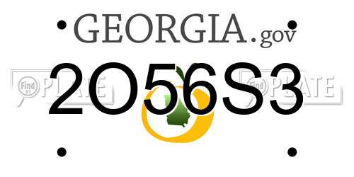 2O56S3 Georgia License Plate