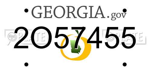 2O57455 Georgia License Plate