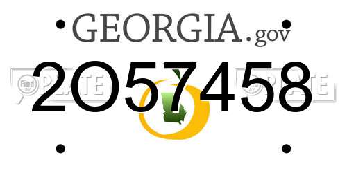 2O57458 Georgia License Plate