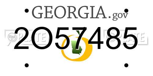 2O57485 Georgia License Plate