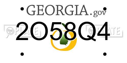 2O58Q4 Georgia License Plate
