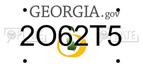 2O62T5 Georgia License Plate