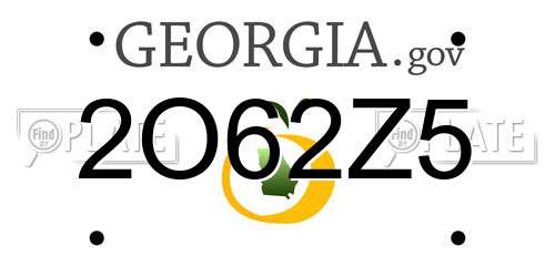2O62Z5 Georgia License Plate