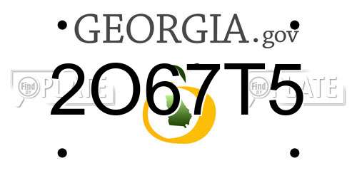 2O67T5 Georgia License Plate